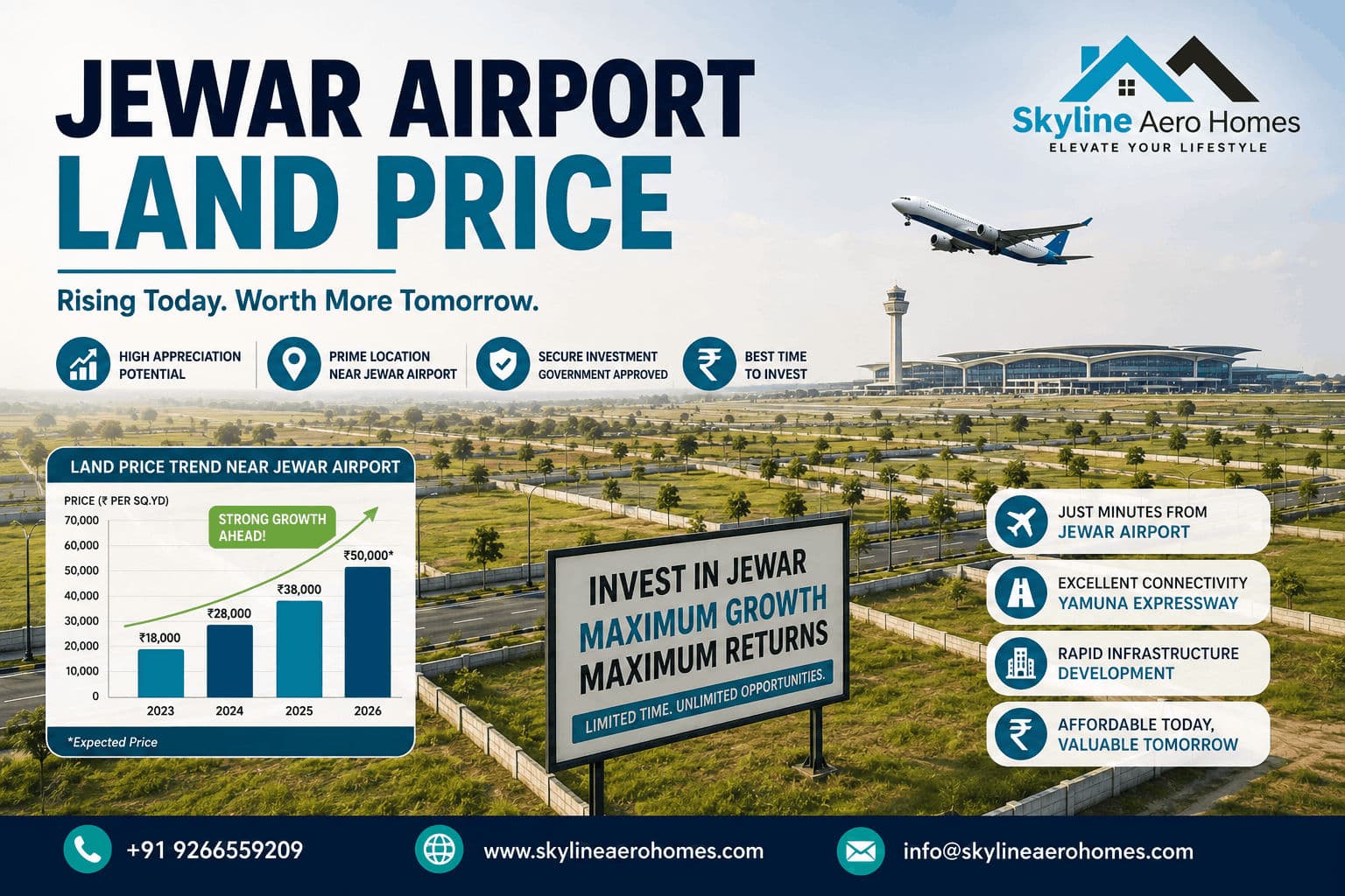 Jewar Airport Land Price 2026: Rates by Zone and Approved Plot Prices
