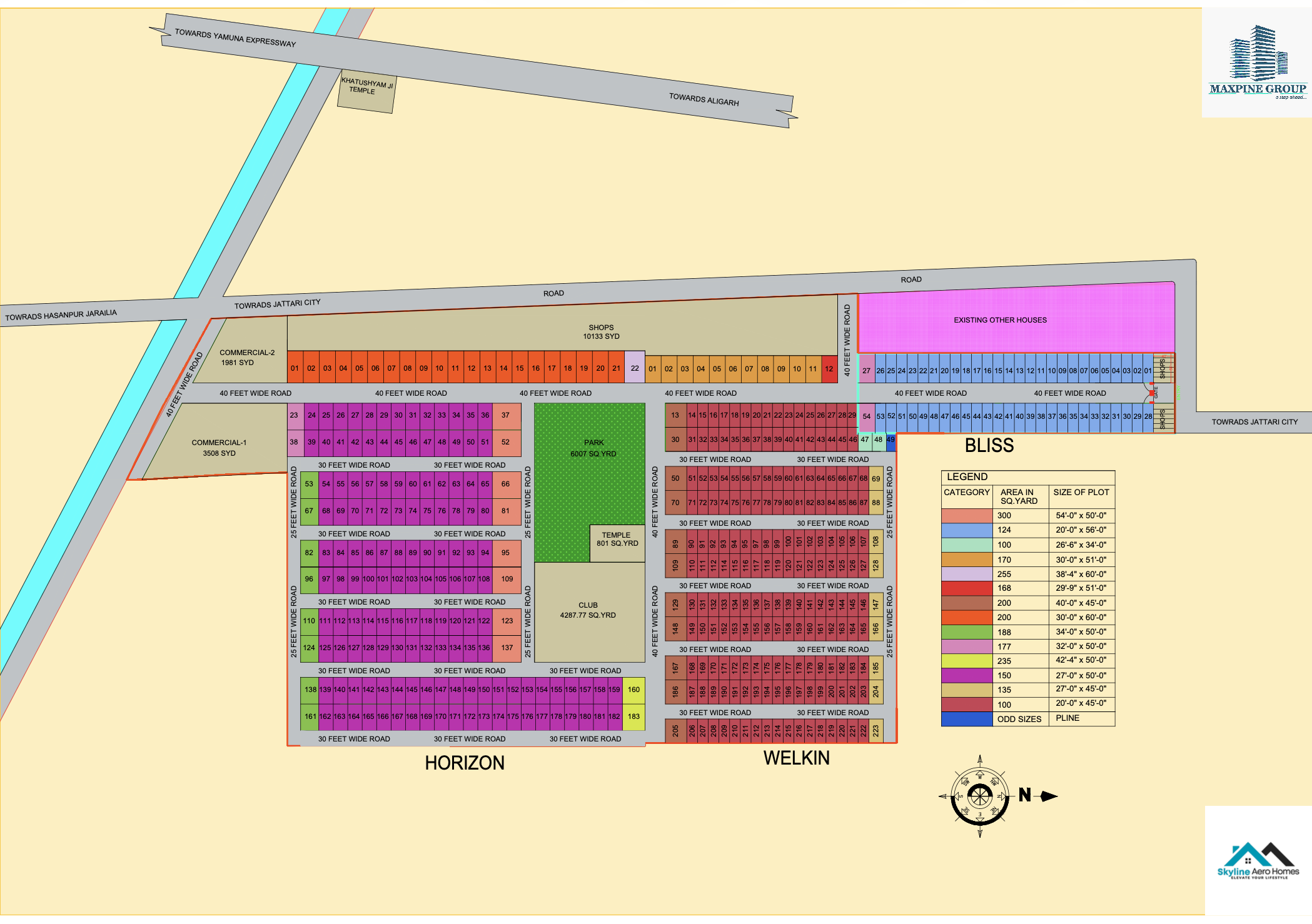 Layout map of Residential Plots near Jewar Airport